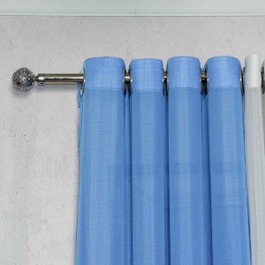 پرده آماده - حریر بافت دار کد 124 رنگ آبی تیره