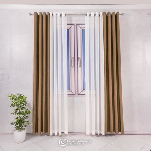 پرده آماده - گارنت کد 808 رنگ نسکافه ای تیره