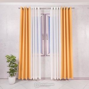 پرده آماده - گارنت کد 810 رنگ لیمویی