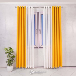 پرده آماده - گارنت کد 811 رنگ زرد
