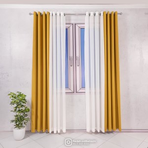 پرده آماده - گارنت کد 812 رنگ خردلی