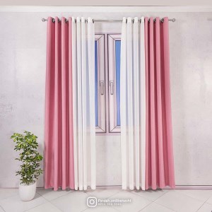 پرده آماده - گارنت کد 813 رنگ صورتی