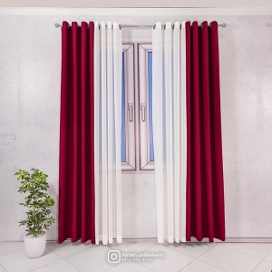 پرده آماده - گارنت کد 821 رنگ قرمز تیره