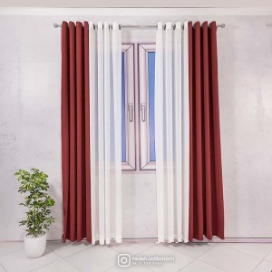 پرده آماده - گارنت کد 823 رنگ آجری