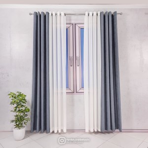 پرده آماده - گارنت کد 826 رنگ نیلی