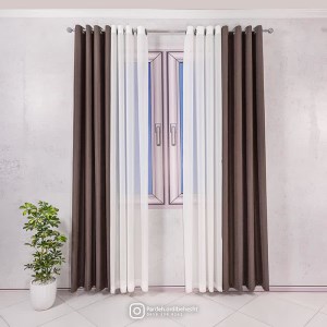 پرده آماده - گارنت کد 832 رنگ ذغالی