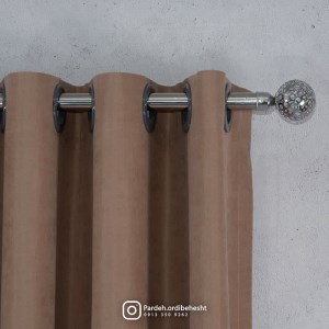 پرده آماده - گارنت کد 837 رنگ قهوه ای تیره