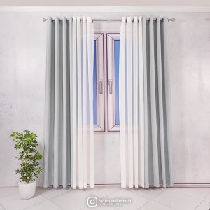 پرده آماده - گارنت کد 840 رنگ طوسی روشن