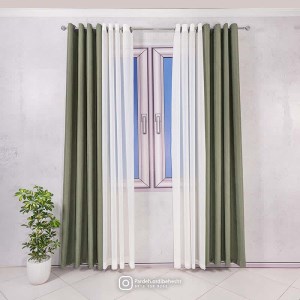 پرده آماده - گارنت کد 841 رنگ زیتونی