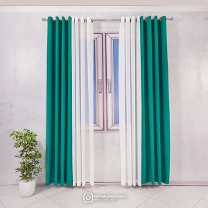 پرده آماده - گارنت کد 844 رنگ آبی کله غازی